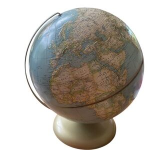 Elegant Blue and Cream Decorative Globe Accent